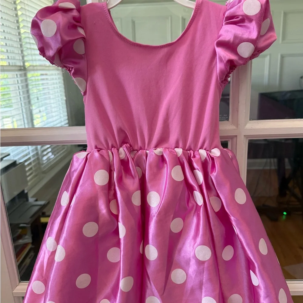 Disney Pink and White Polka Dot Minnie Mouse Dress - Picture 3 of 3